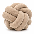 Knotenkissen 30 cm aus Polyester in Beige - geflochtenes Dekokissen