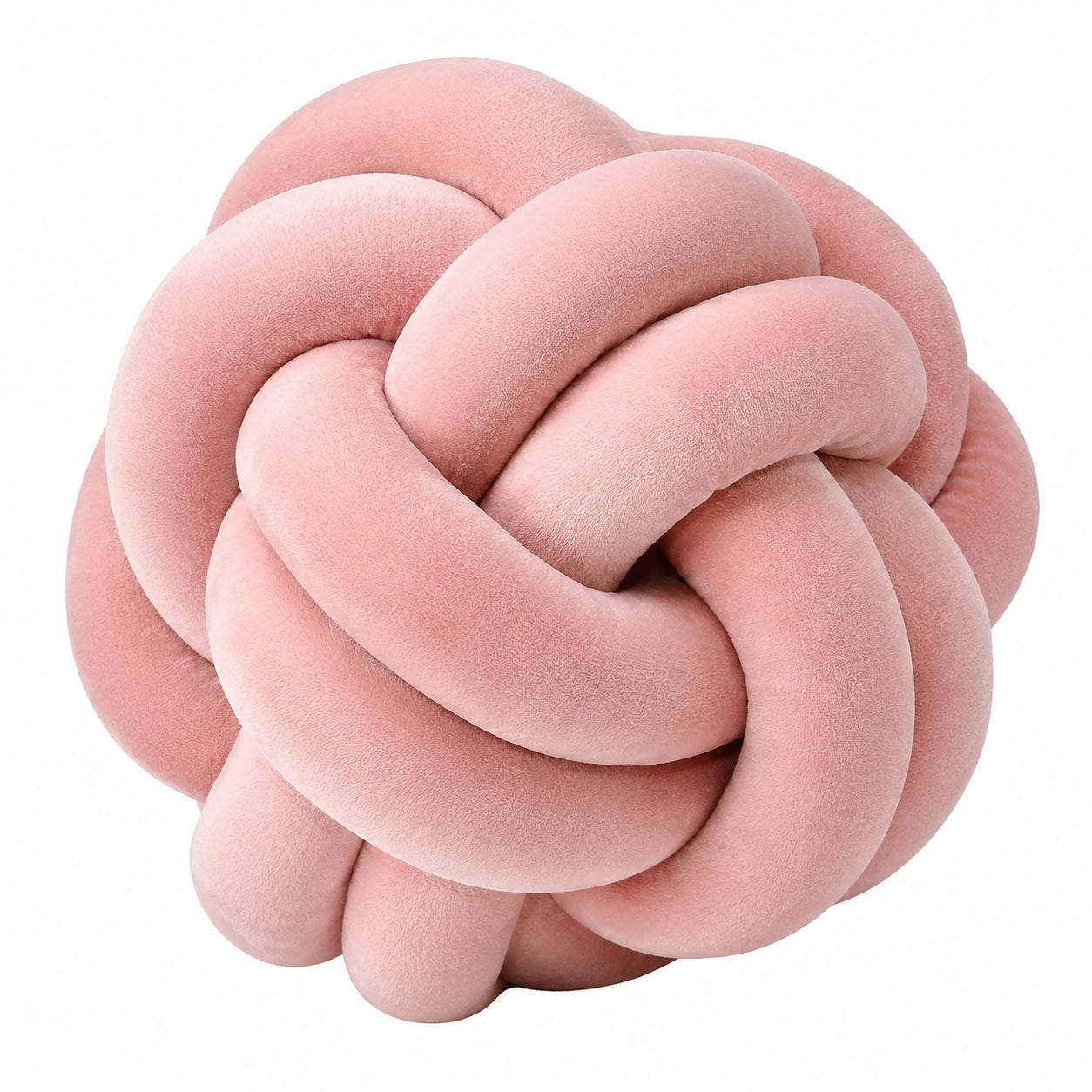 Kugelkissen 30 cm Rosa aus weichem Textil in Knotendesign