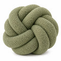 Knoten-Kissen 30 cm Bouclé Grün weiches Dekokissen