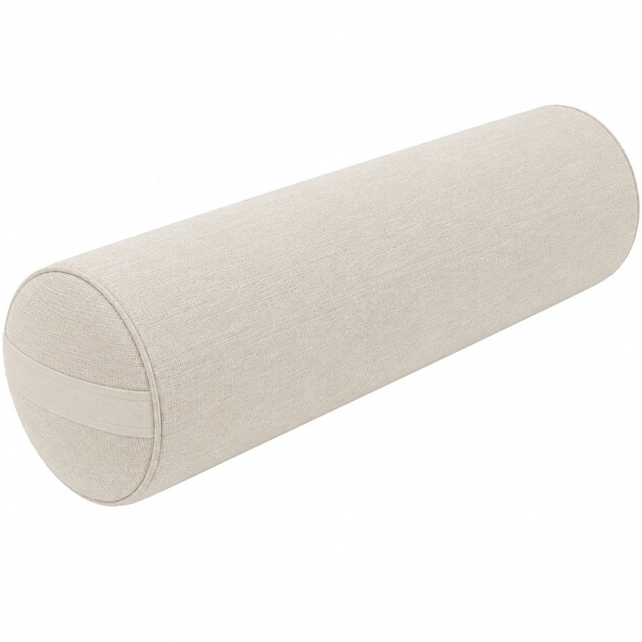 Nackenrolle 20 x 60 cm aus Webstoff Beige - zylindrisches Stützkissen
