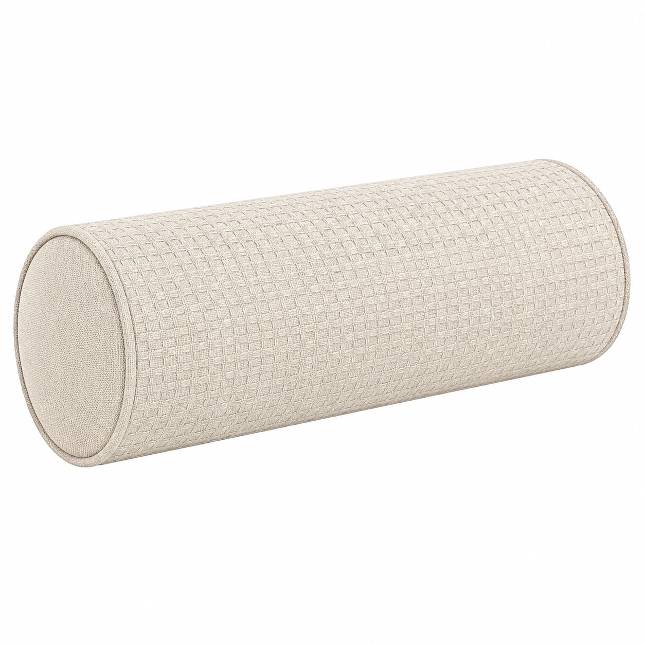 Zylinderkissen 15 x 45 cm Beige Textilbezug mit strukturierter Oberfläche