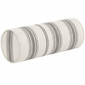 Nackenrolle 60 cm x 20 cm Textil Creme Grau gestreift für Sofa und Bett