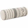 Nackenrolle 15 x 45 cm Webstoff Beige Grau mit geometrischem Muster