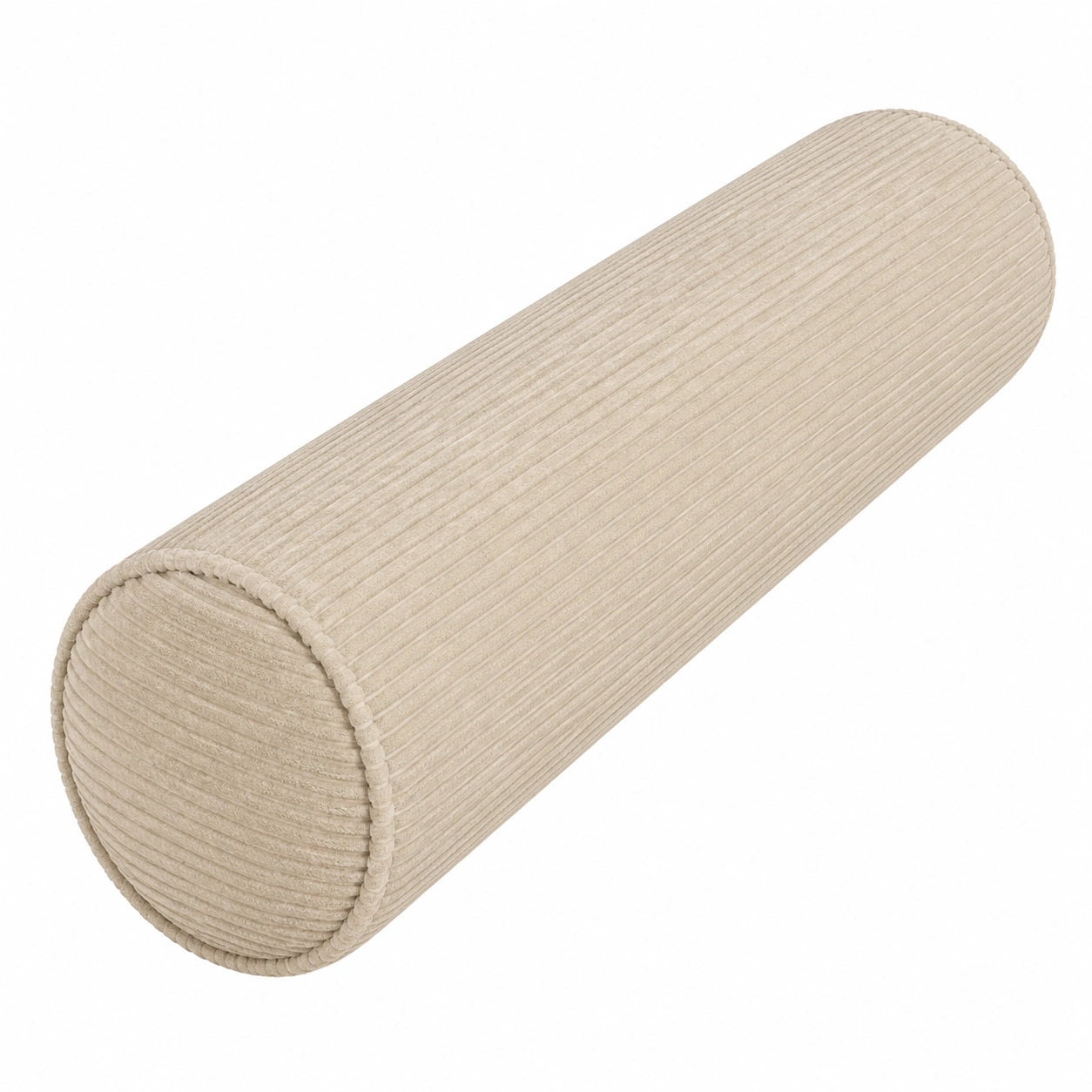 Nackenrolle 15 x 60 cm aus Cordstoff Beige - zylindrisches Stützkissen