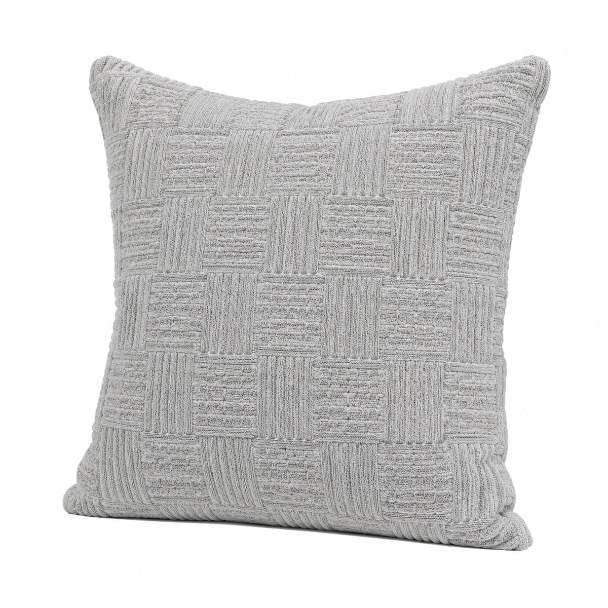 Dekokissen 45 x 45 cm grauer Textilbezug für Wohnraum mit gewebter Struktur