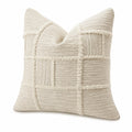 Dekokissen 45 cm Textil Creme mit Strukturmuster