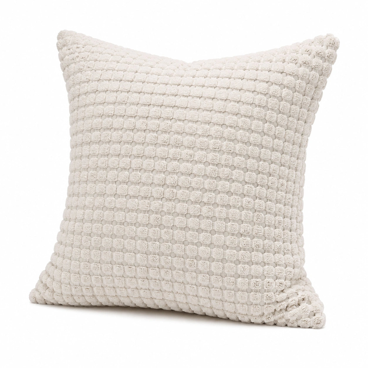 Zierkissen 45 cm Creme Textil mit strukturierter Oberfläche