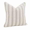 Dekokissen 45 x 45 cm aus Stoff in Creme Grau mit Streifenmuster