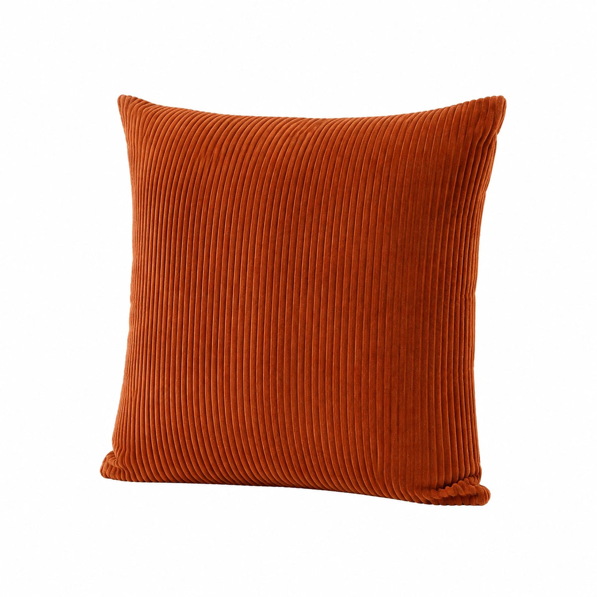 Dekokissen 45 x 45 cm Cordstoff Rostorange - weich für Sofa und Wohnraum