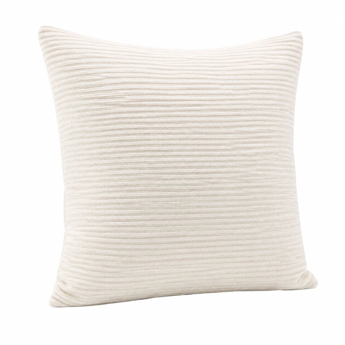Dekokissen 45 x 45 cm Creme gerippter Textilbezug quadratisch
