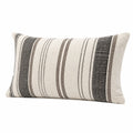 Rechteckiges Dekokissen 60 x 35 cm Beige Schwarz gestreift für Sofa und Bett