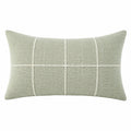 Zierkissen 50 x 30 cm Textil Salbeigrün für Sofa mit Ziernaht
