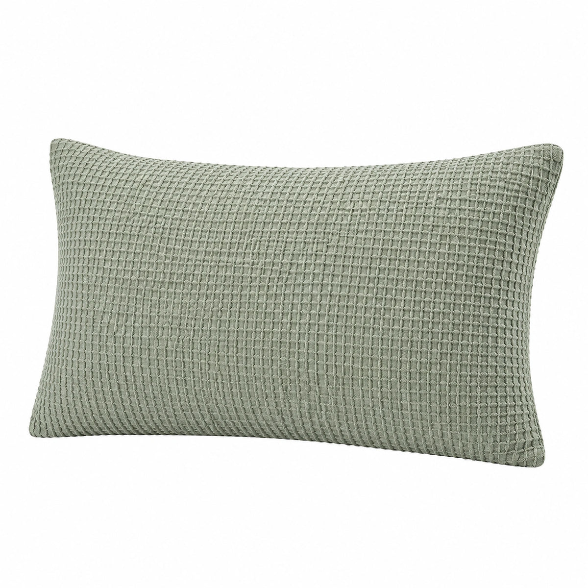 Rechteckiges Dekokissen 50 x 30 cm aus strukturiertem Textil in Salbeigrün