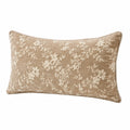 Dekokissen 50 x 30 cm Beige Creme mit Blumenmuster im Landhausstil