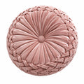 Rundes Zierkissen 45 cm aus Samt Rosa mit geflochtener Struktur